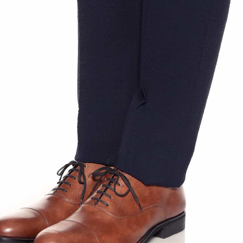 PT TORINO ドローストリングシアサッカーパンツ "SLIM JOGGER" NAVY