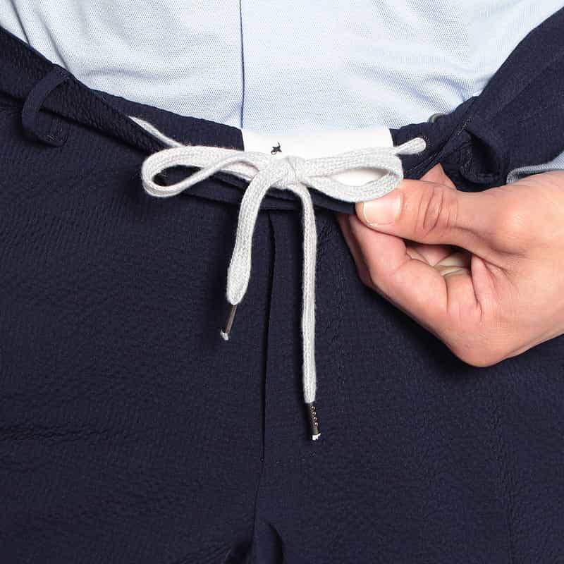 PT TORINO ドローストリングシアサッカーパンツ "SLIM JOGGER" NAVY