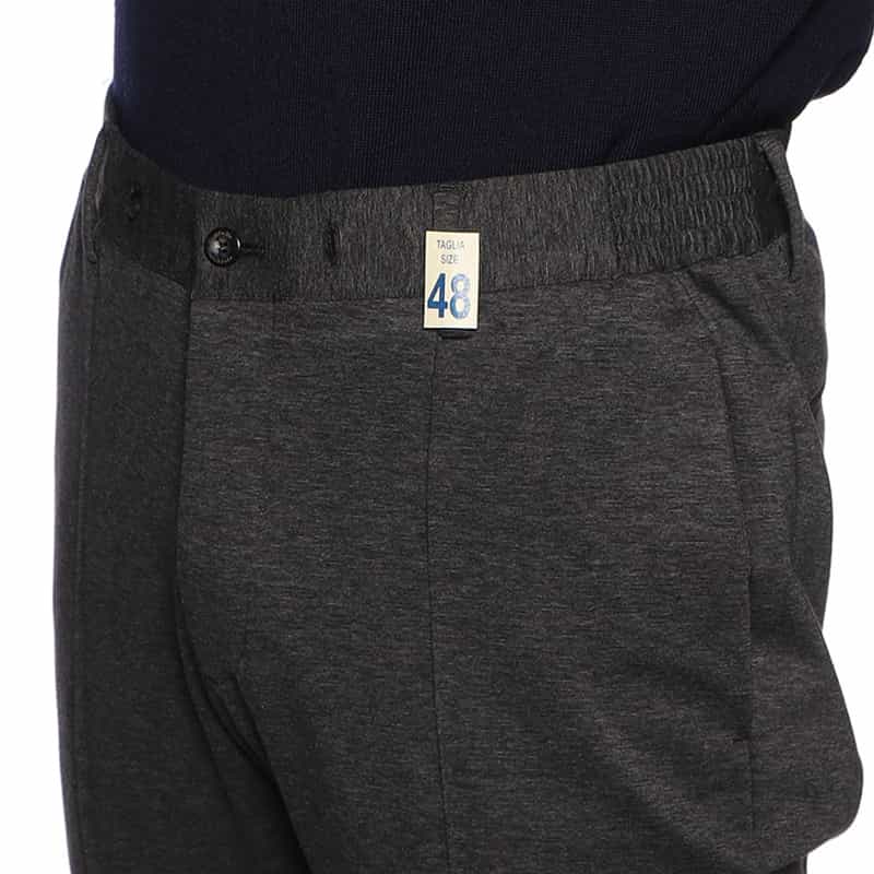 GIABSARCHIVIO GIABSARCHIVIO＜ジャブスアルキヴィオ＞ウォッシャブルジャージーパンツ "MASACCIO" DARK GRAY