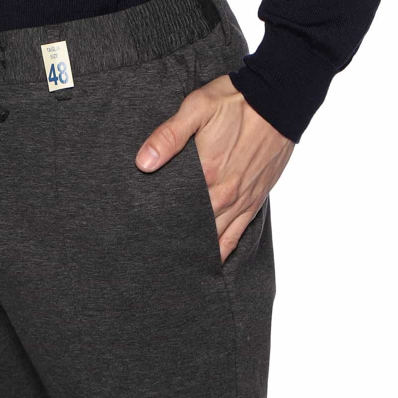 GIABSARCHIVIO GIABSARCHIVIO＜ジャブスアルキヴィオ＞ウォッシャブルジャージーパンツ "MASACCIO" DARK GRAY