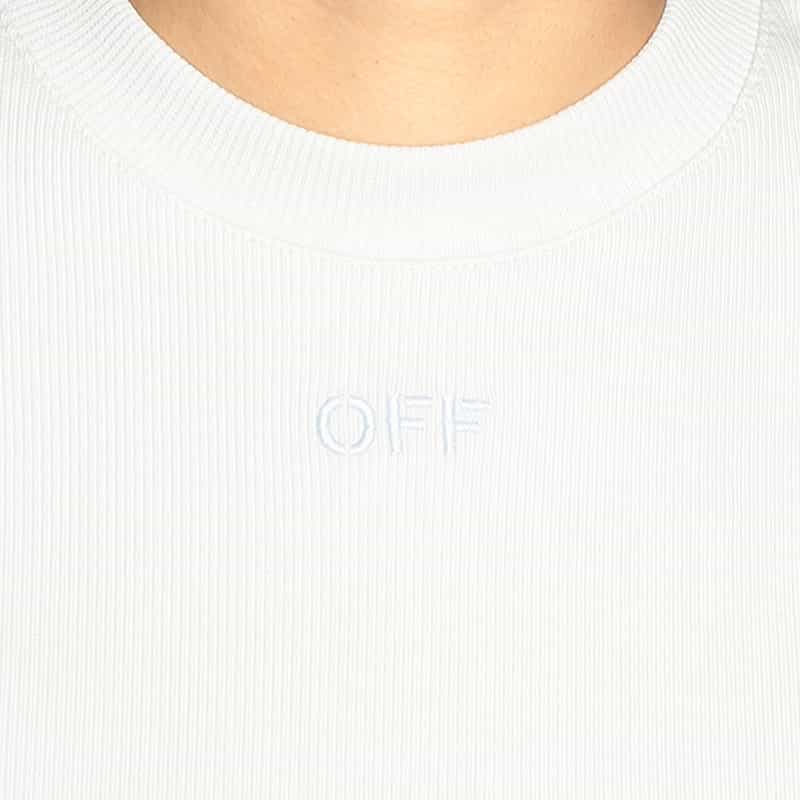 OFF-WHITE クロップド ロゴTシャツ LIGHT BLUE