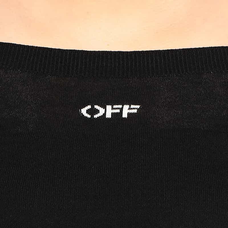 OFF-WHITE オフショルダー タイトドレス BLACK