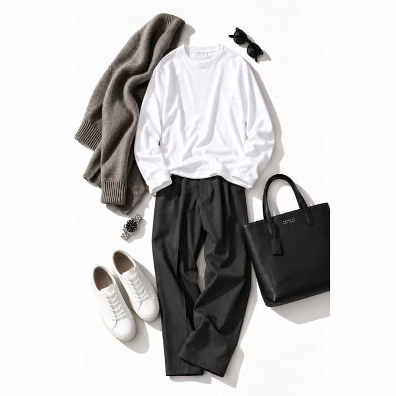 BARNEYS NEW YORK ロングスリーブカットソー（アルビニ社製コットン使用） WHITE