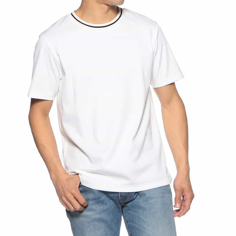 BARNEYS NEW YORK クルーネックラインニットTシャツ WHITE