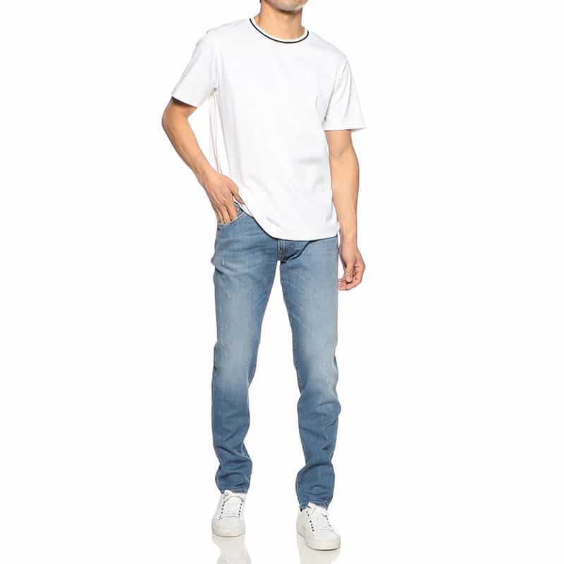 BARNEYS NEW YORK クルーネックラインニットTシャツ WHITE