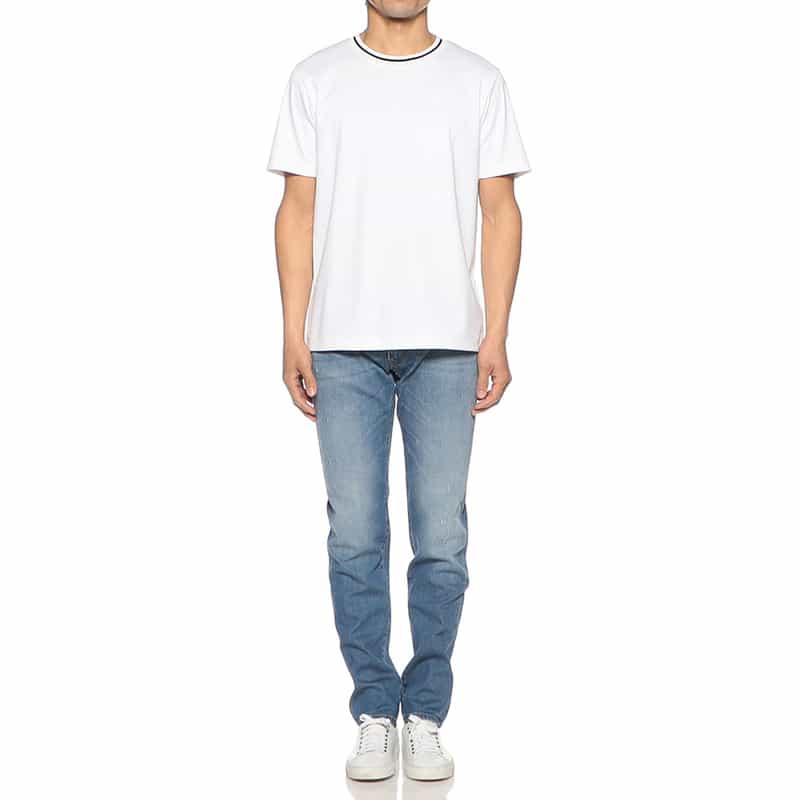 BARNEYS NEW YORK クルーネックラインニットTシャツ WHITE