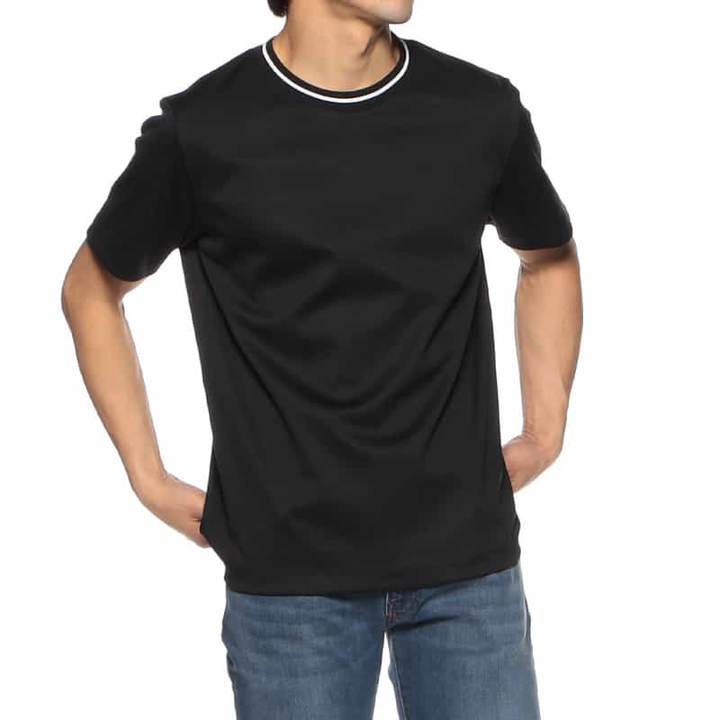 BARNEYS NEW YORK クルーネックラインニットTシャツ BLACK