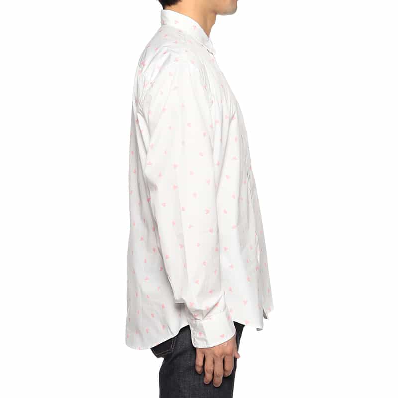 FRANK&EILEEN ハート柄シャツ “FINBAR" WHITE