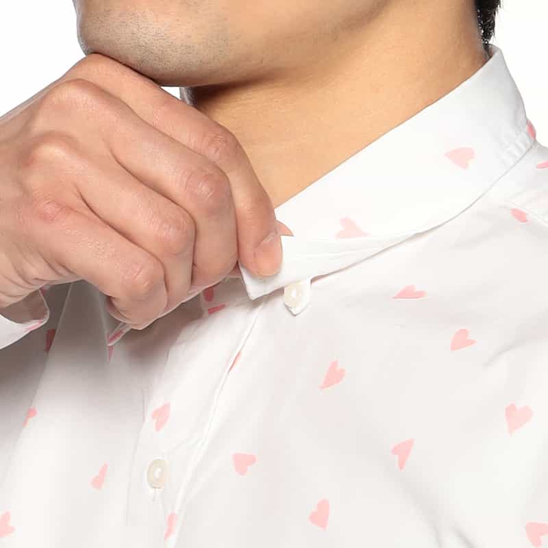 FRANK&EILEEN ハート柄シャツ “FINBAR" WHITE