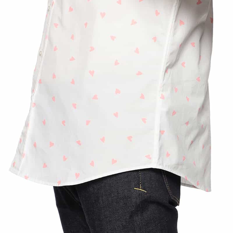 FRANK&EILEEN ハート柄シャツ “FINBAR" WHITE