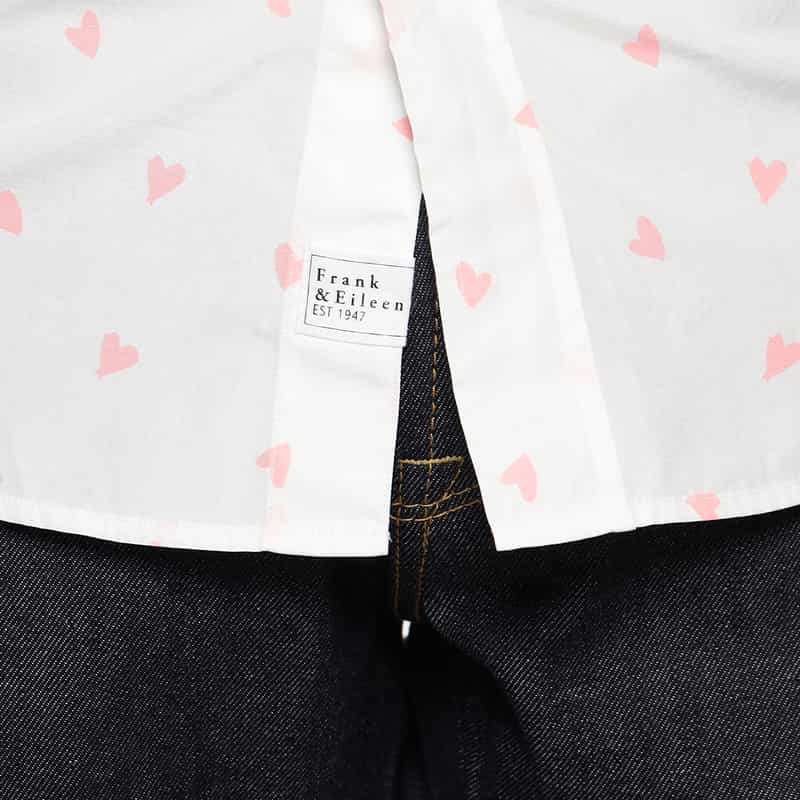 FRANK&EILEEN ハート柄シャツ “FINBAR" WHITE