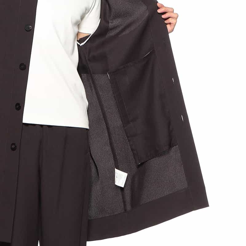 OVERCOAT ドロップショルダーコート DARK BROWN