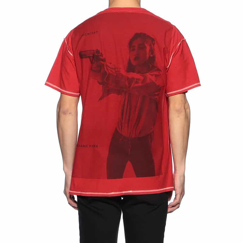 OVERCOAT バックプリントTシャツ RED