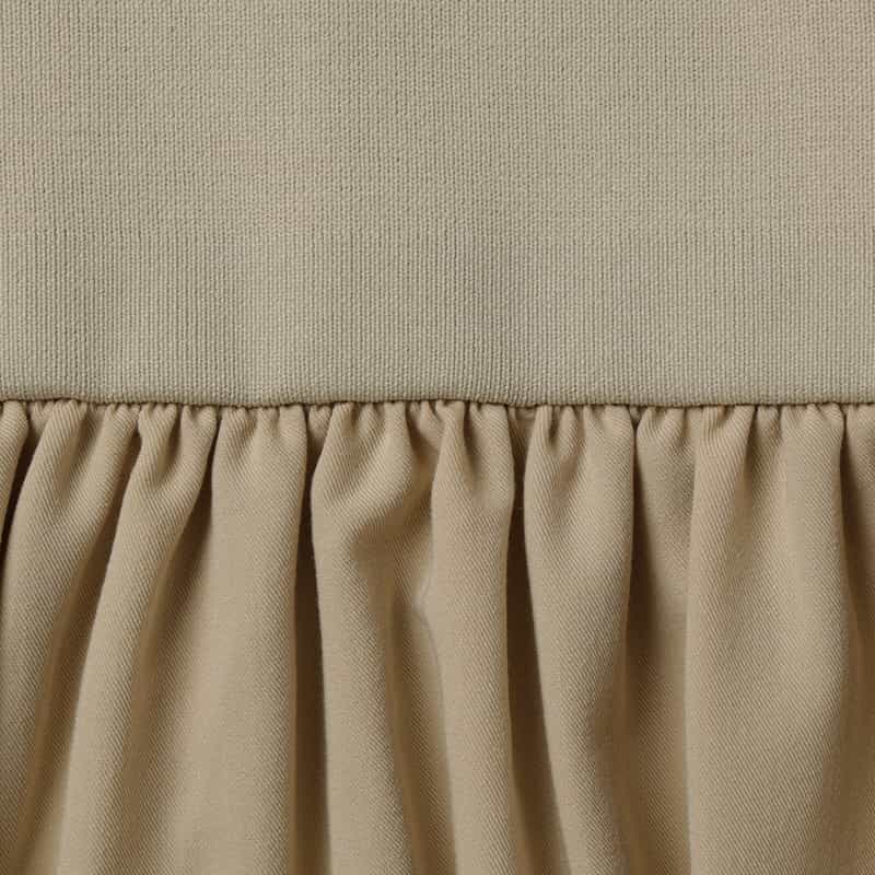 BARNEYS NEW YORK 異素材ドッキング ボリュームスリーブ フィット＆フレアドレス BEIGE