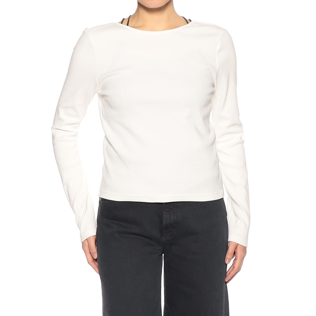 ウォッシャブル バックオープン リブ カットソー(ふろしき付き)