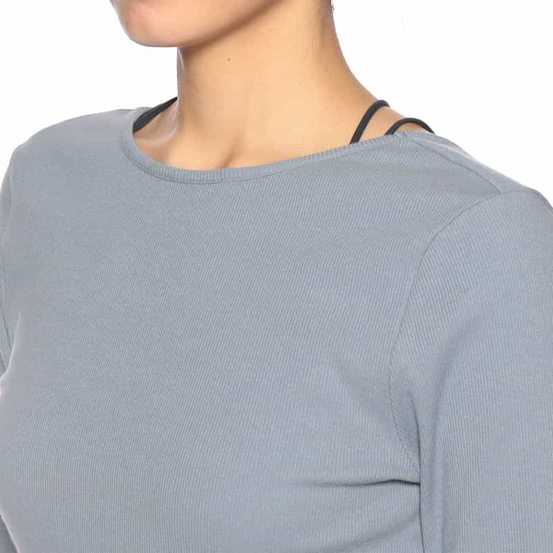 BARNEYS NEW YORK ウォッシャブル バックオープン リブ カットソー(ふろしき付き) LIGHT BLUE