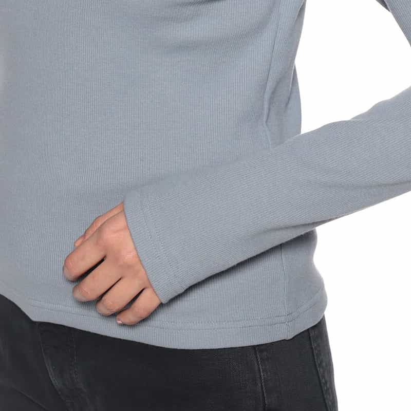 BARNEYS NEW YORK ウォッシャブル バックオープン リブ カットソー(ふろしき付き) LIGHT BLUE