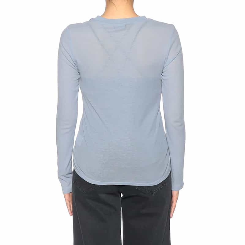 BARNEYS NEW YORK ウォッシャブル ロングスリーブシアーカットソー(ふろしき付き) LIGHT BLUE