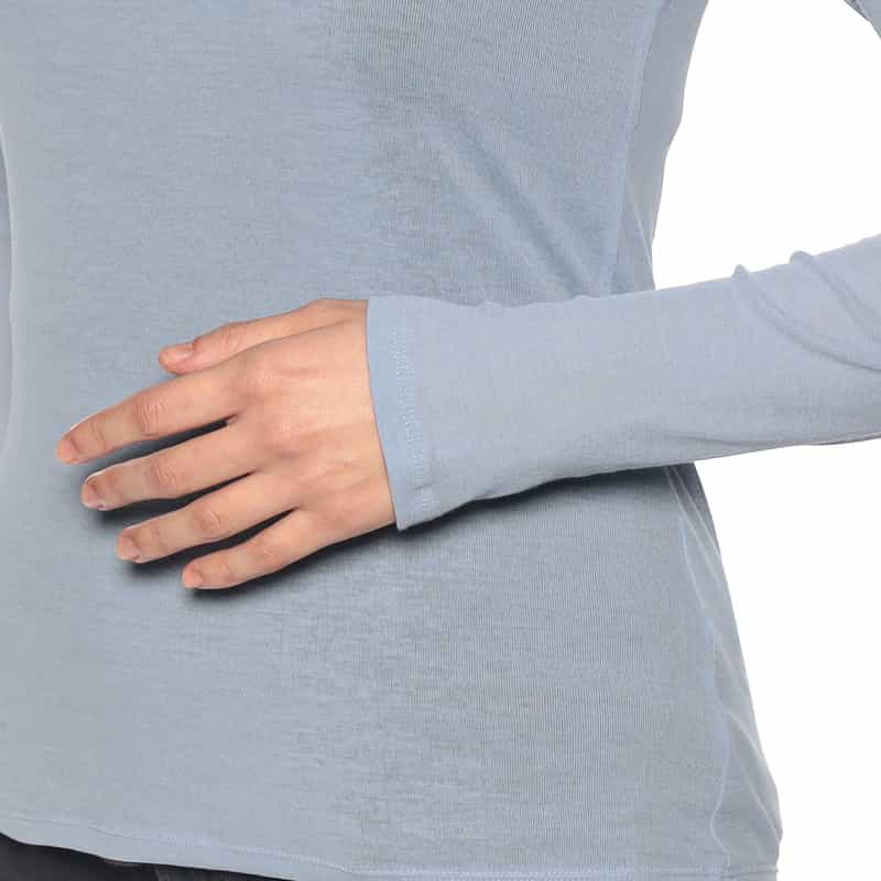 BARNEYS NEW YORK ウォッシャブル ロングスリーブシアーカットソー(ふろしき付き) LIGHT BLUE