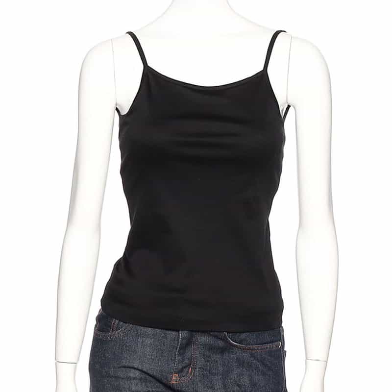 BARNEYS NEW YORK ウォッシャブル バックオープンパッドキャミソール(ふろしき付き) BLACK