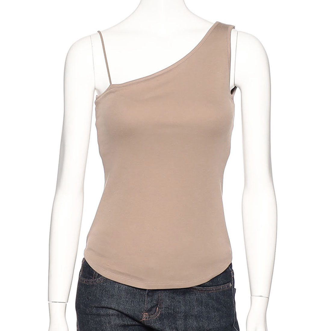 ウォッシャブル ワンショルダーパットタンクトップ(ふろしき付き)