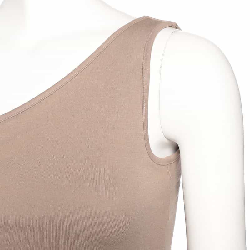 BARNEYS NEW YORK ウォッシャブル ワンショルダーパットタンクトップ(ふろしき付き) CAMEL