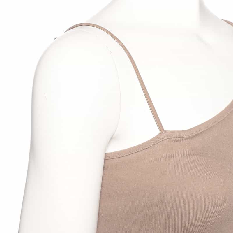 BARNEYS NEW YORK ウォッシャブル ワンショルダーパットタンクトップ(ふろしき付き) CAMEL