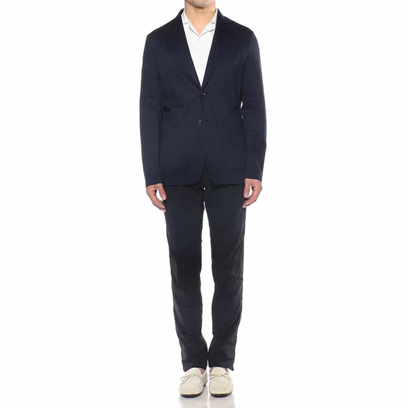 T-JACKET バーニーズ ニューヨーク限定ヘリンボーン柄ジャージージャケット "TOKYO" NAVY