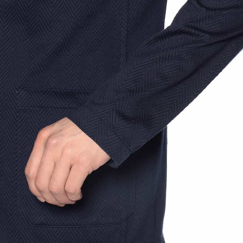 T-JACKET バーニーズ ニューヨーク限定ヘリンボーン柄ジャージージャケット "TOKYO" NAVY