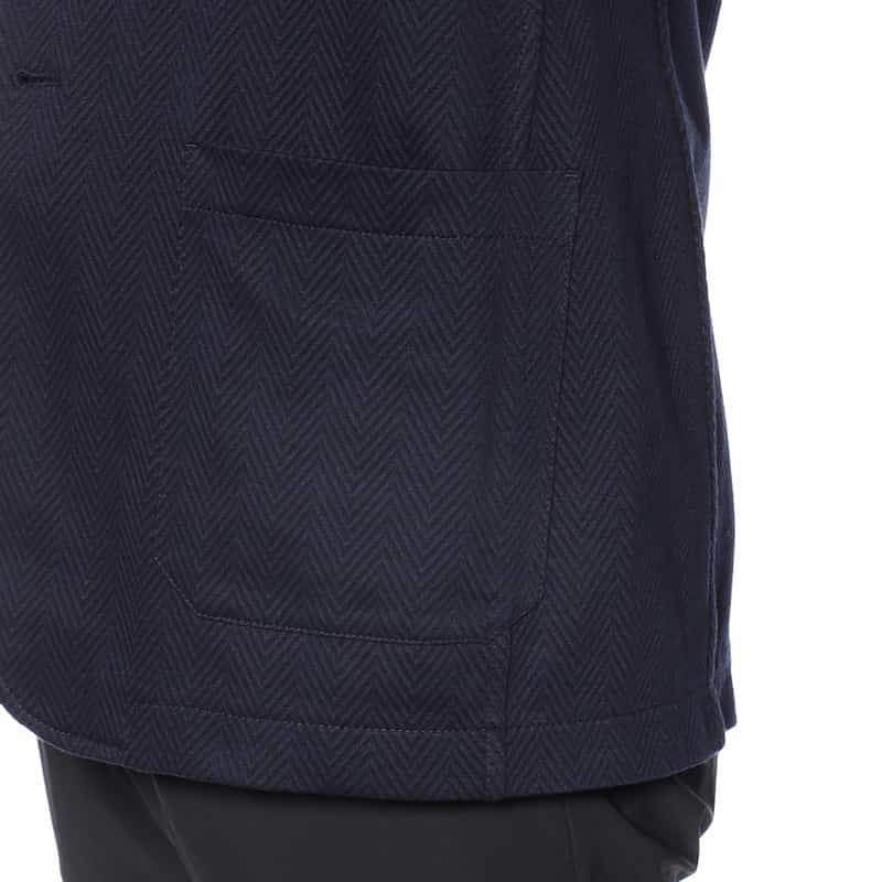 T-JACKET バーニーズ ニューヨーク限定ヘリンボーン柄ジャージージャケット "TOKYO" NAVY