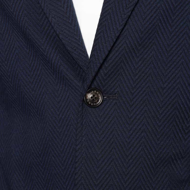 T-JACKET バーニーズ ニューヨーク限定ヘリンボーン柄ジャージージャケット "TOKYO" NAVY