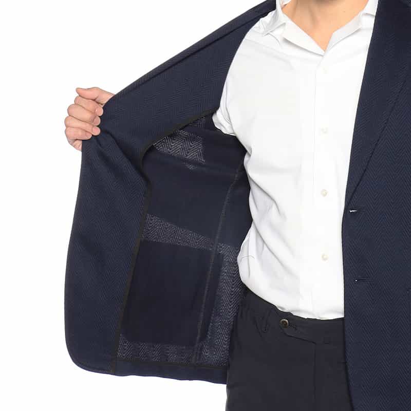 T-JACKET バーニーズ ニューヨーク限定ヘリンボーン柄ジャージージャケット "TOKYO" NAVY
