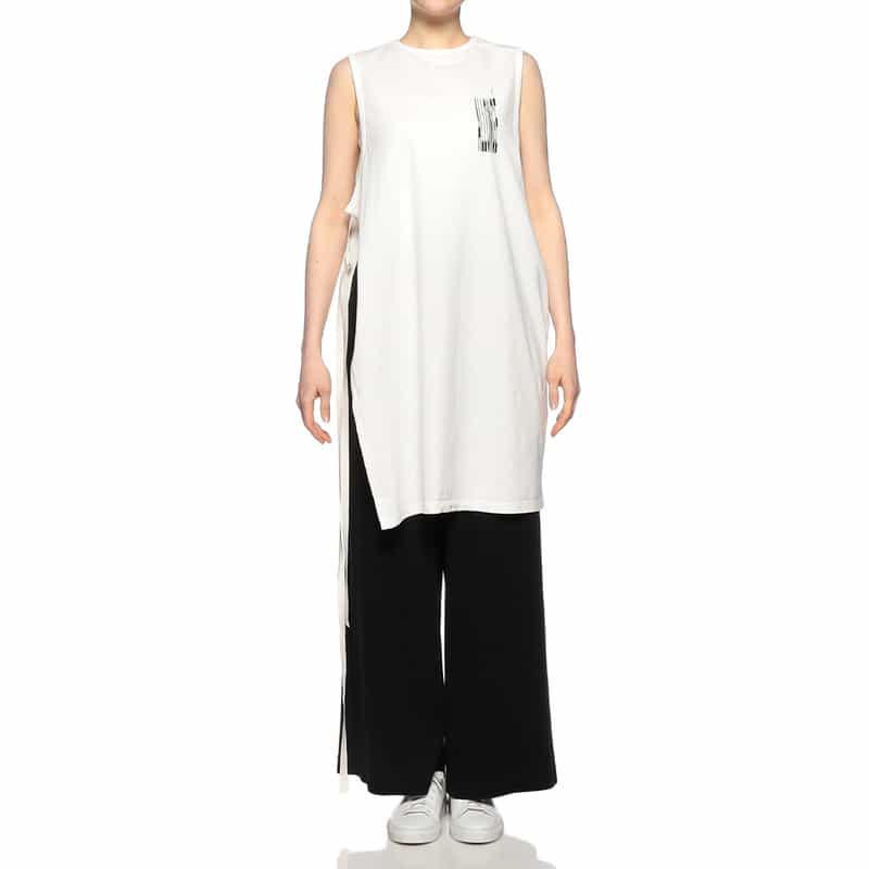 MM6 MAISON MARGIELA コットン スリーブレスカットソー WHITE