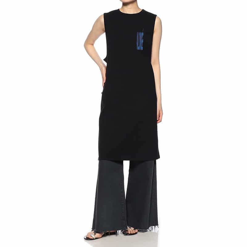 MM6 MAISON MARGIELA コットン スリーブレスカットソー BLACK