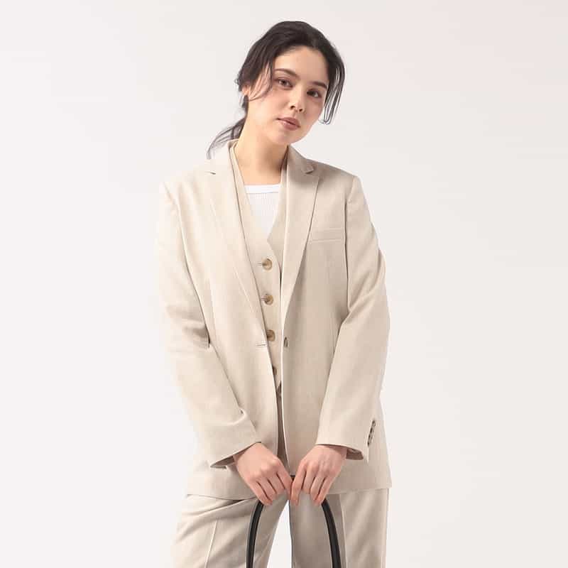 BARNEYS NEW YORK セットアップ ボックステーラードジャケット BEIGE