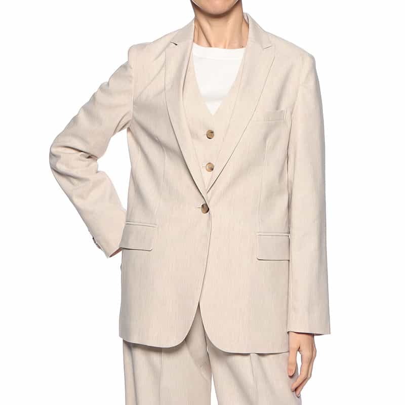 BARNEYS NEW YORK セットアップ ボックステーラードジャケット BEIGE