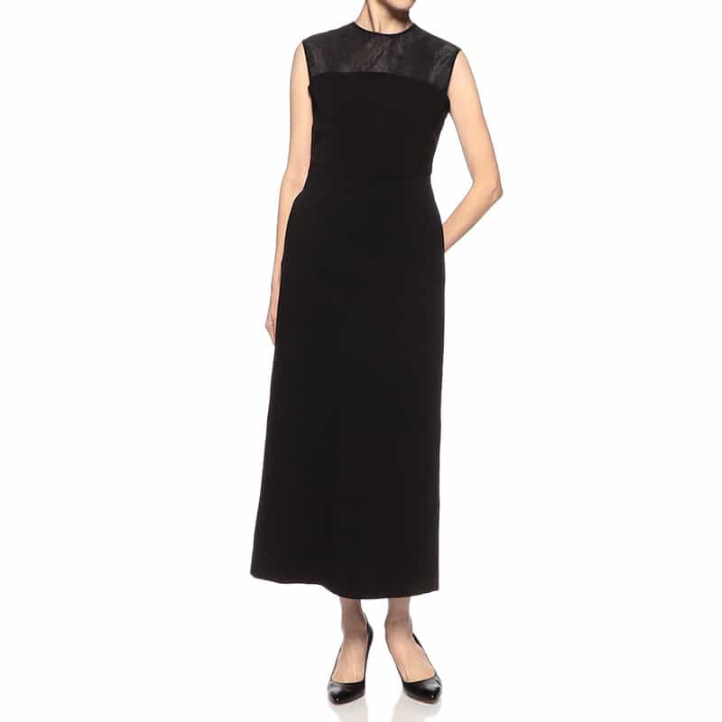 BARNEYS NEW YORK ウォッシャブル コンビネーションドレス BLACK
