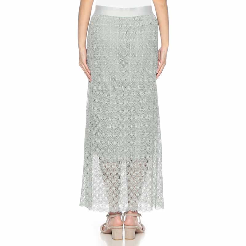 BARNEYS NEW YORK ラッセルレース ロングスカート LIGHT GREEN