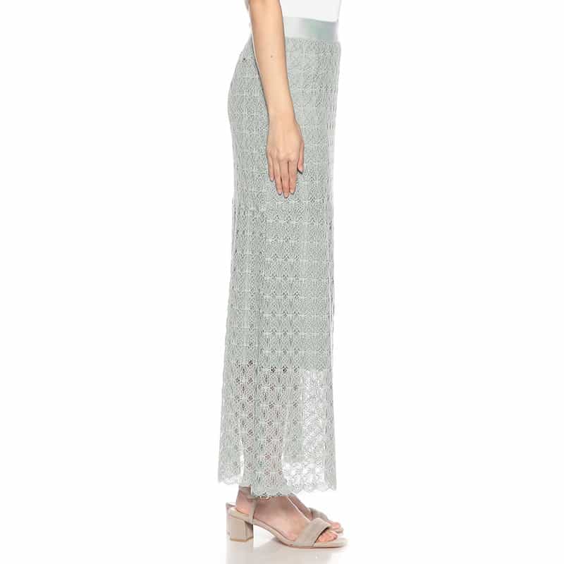 BARNEYS NEW YORK ラッセルレース ロングスカート LIGHT GREEN