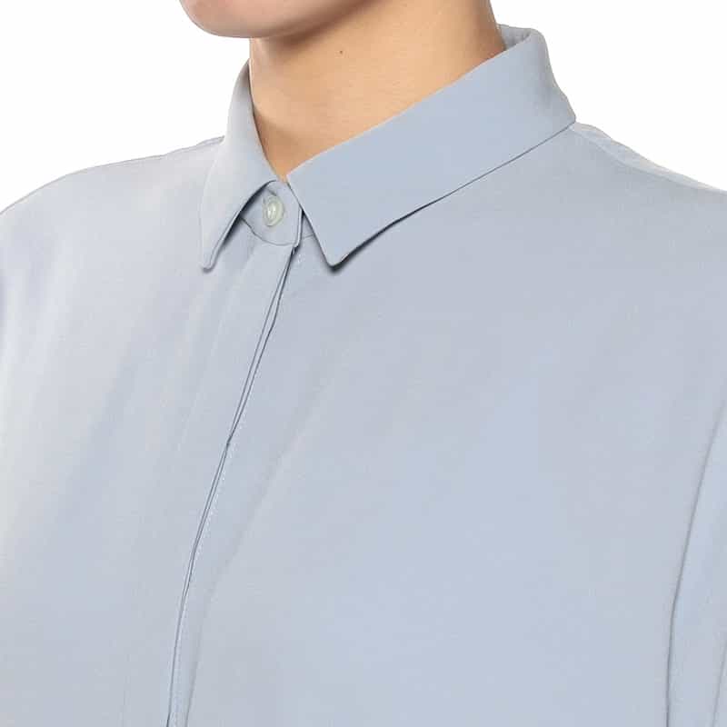 BARNEYS NEW YORK ウォッシャブル ロングスリーブシャツドレス LIGHT BLUE