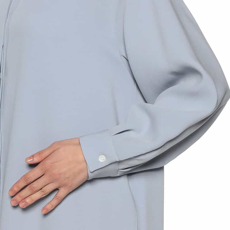 BARNEYS NEW YORK ウォッシャブル ロングスリーブシャツドレス LIGHT BLUE