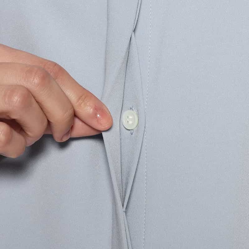 BARNEYS NEW YORK ウォッシャブル ロングスリーブシャツドレス LIGHT BLUE