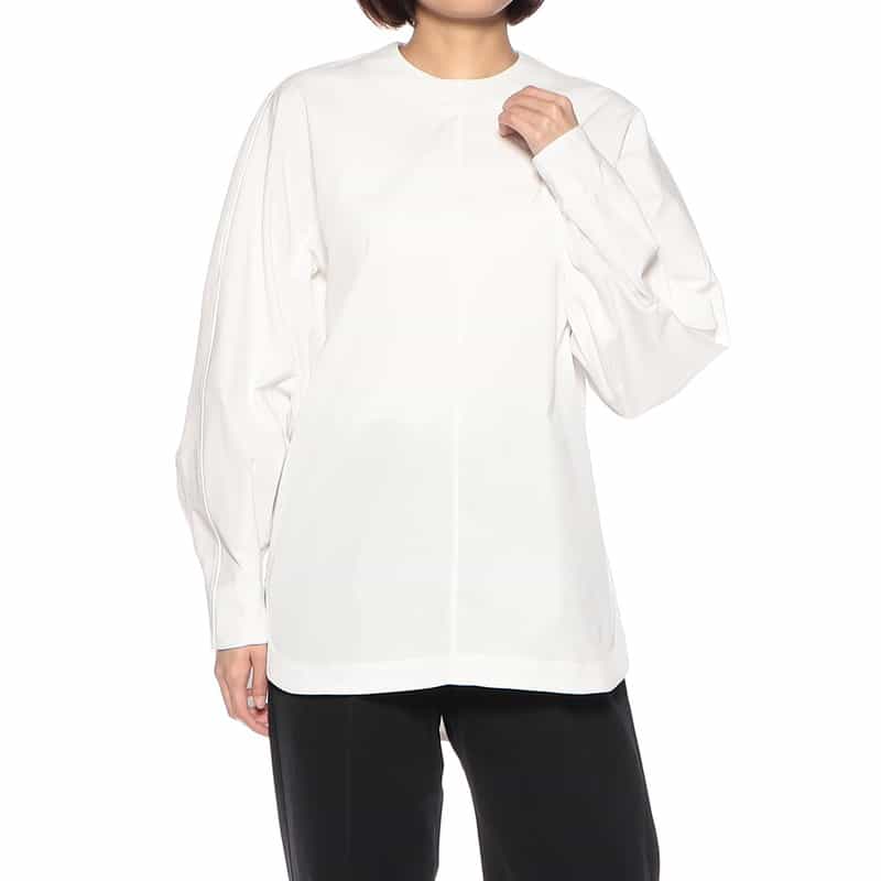 HYKE タスランツイルブラウス WHITE