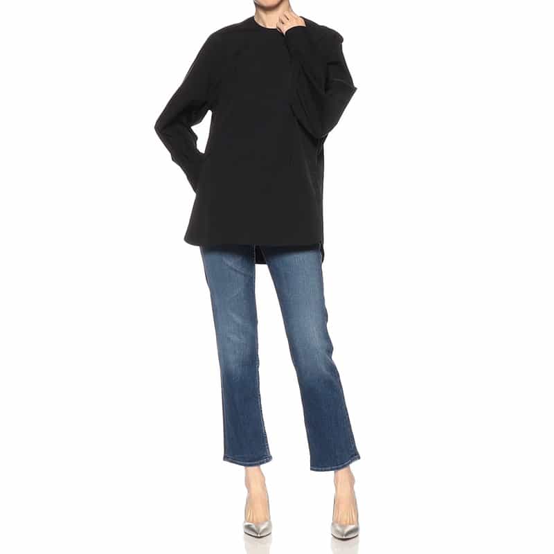 HYKE タスランツイルブラウス BLACK