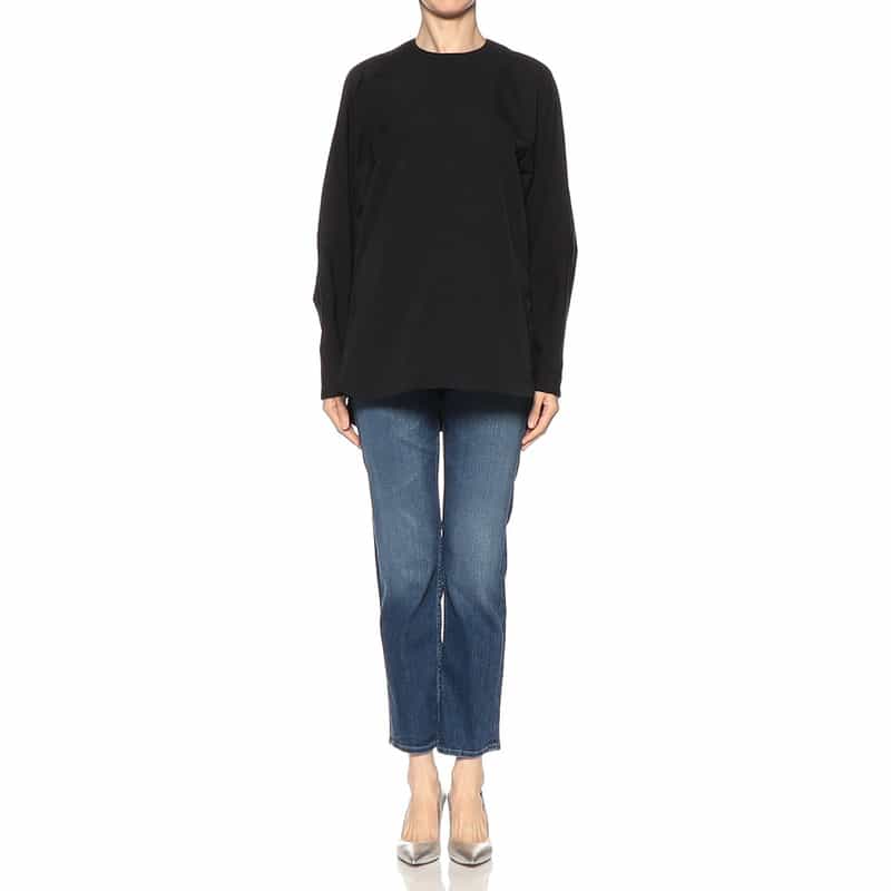 HYKE タスランツイルブラウス BLACK