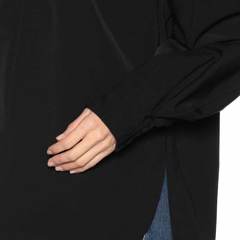 HYKE タスランツイルブラウス BLACK