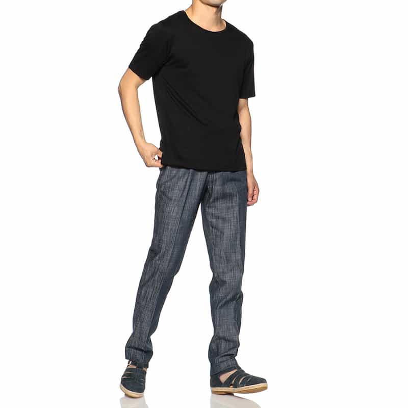 DEVORE ドレスデニムパンツ NAVY