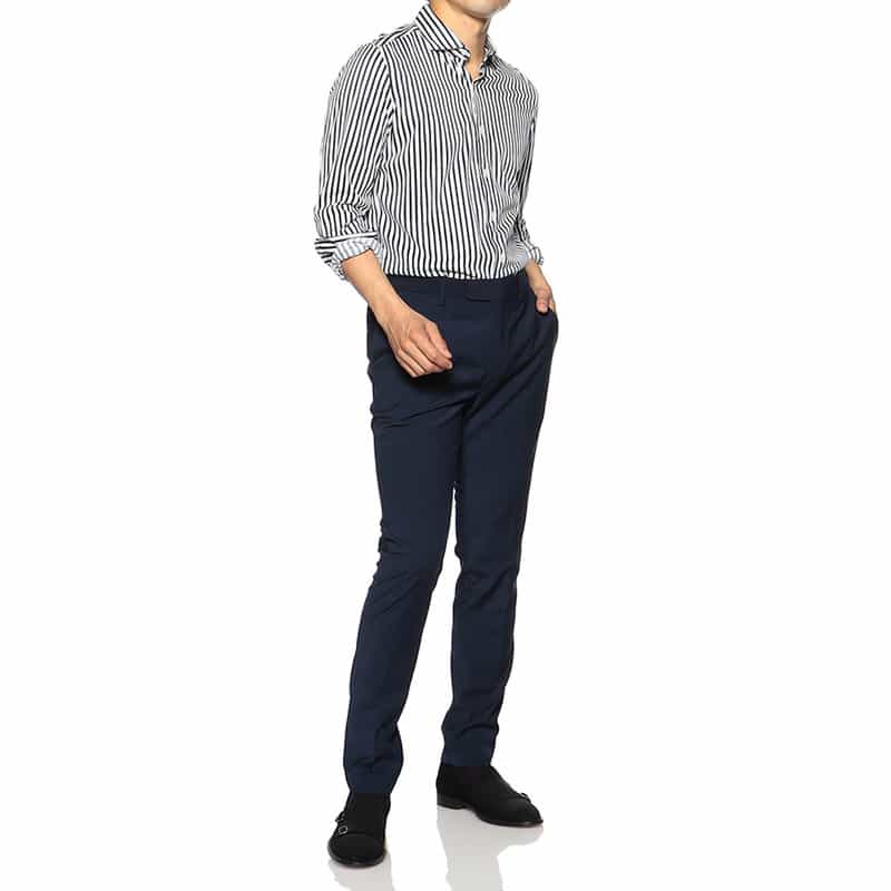 DEVORE ストレッチドレスパンツ NAVY
