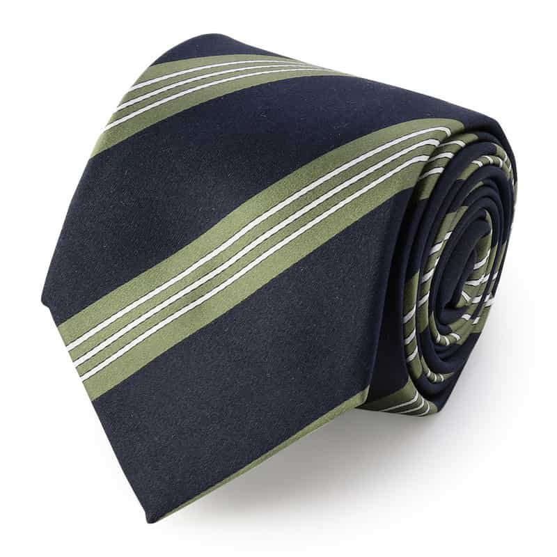 LUIGI  BORRELLI ストライプ柄タイ NAVY