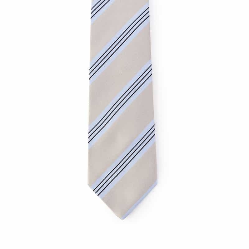 LUIGI  BORRELLI ストライプ柄タイ GRAY